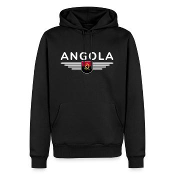 Angola Design – Stolz aus Afrika - Männer Premium Bio Hoodie - Schwarz - Vorne - Nico (187cm)