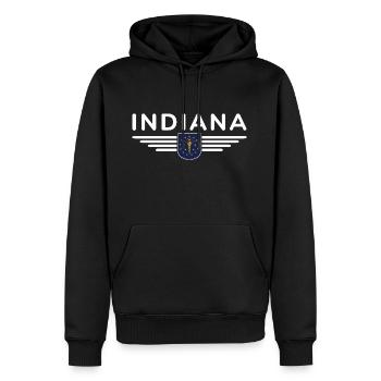 Indiana Fan T-Shirt – Montrez votre fierté ! - Sweat à capuche Premium bio Homme - noir - Devant - Nico (187cm)