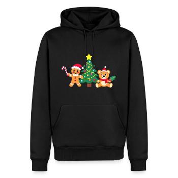 Weihnachtsbaum Lebkuchen - Santa's Friends - Männer Premium Bio Hoodie - Schwarz - Vorne - Nico (187cm)
