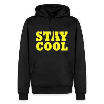 Stay cool - Männer Premium Bio Hoodie - Schwarz - Vorne - Nico (187cm)