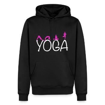 Exercice de yoga pour une séance d’entraînement - Sweat à capuche Premium bio Homme - noir - Devant - Nico (187cm)