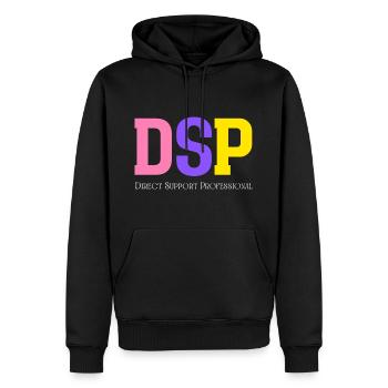 Direct Support Professional - Men’s Premium Organic Hoodie - black - Front - Nico (187cm)