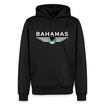 Bahamas Fans: Tropisches Design - Männer Premium Bio Hoodie - Schwarz - Vorne - Nico (187cm)