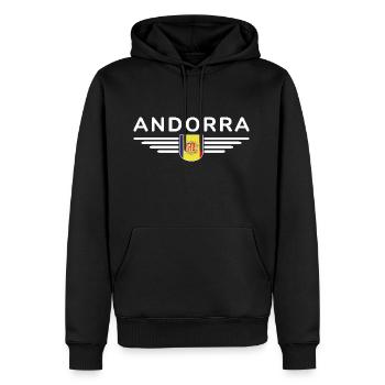 Andorra Fans T-Shirt Design - Männer Premium Bio Hoodie - Schwarz - Vorne - Nico (187cm)