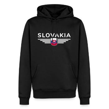 Ich liebe Slowakei, Eleganz Stil Design T-Shirt - Männer Premium Bio Hoodie - Schwarz - Vorne - Nico (187cm)