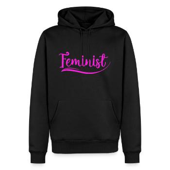 Féministe - Sweat à capuche Premium bio Homme - noir - Devant - Nico (187cm)