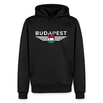 Budapest Ungarn Fan, Outfit T Shirt Design - Männer Premium Bio Hoodie - Schwarz - Vorne - Nico (187cm)