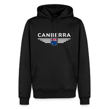 Canberra Australien T-Shirt für Fans und Liebhaber - Männer Premium Bio Hoodie - Schwarz - Vorne - Nico (187cm)