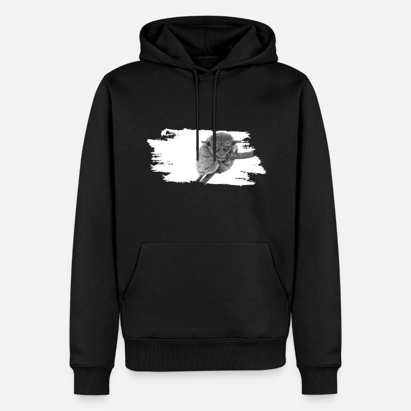 Tarsier Affe grumpy - Männer Premium Bio Hoodie - Schwarz