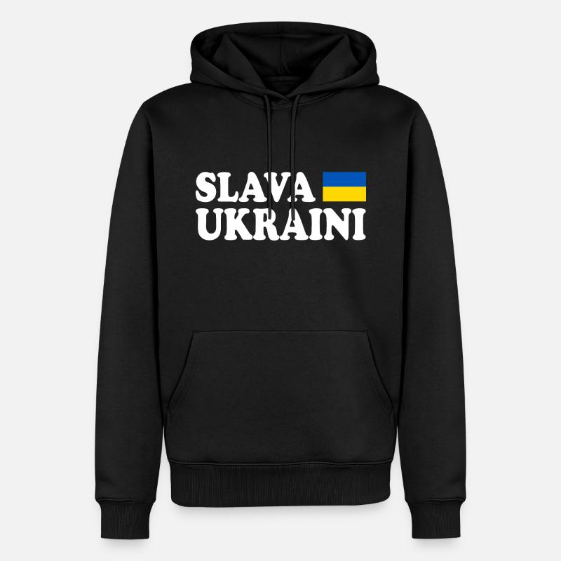 Slava ukraini - Sweat à capuche Premium bio Homme - noir