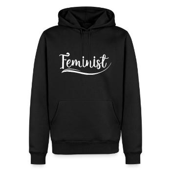 Feminist - Männer Premium Bio Hoodie - Schwarz - Vorne - Nico (187cm)