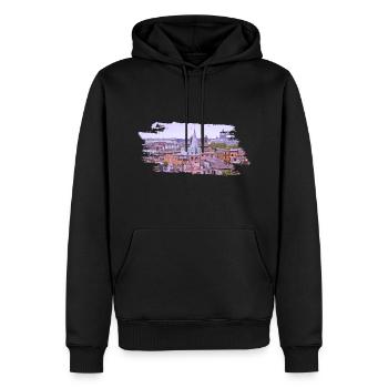 Roma Rome Rom - Männer Premium Bio Hoodie - Schwarz - Vorne - Nico (187cm)