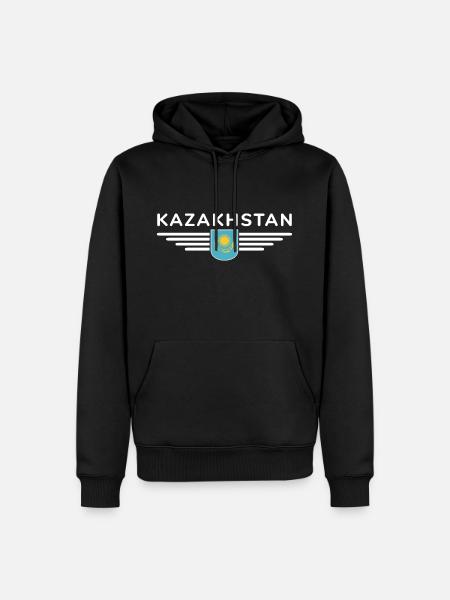 Kasachstan Design – Steppe und Tradition - Männer Premium Bio Hoodie - Schwarz