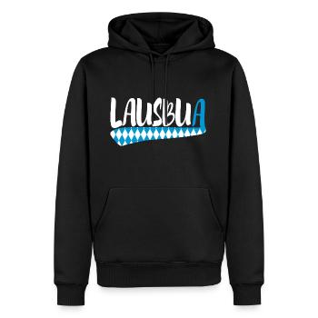 Lausbua - Männer Premium Bio Hoodie - Schwarz - Vorne - Nico (187cm)