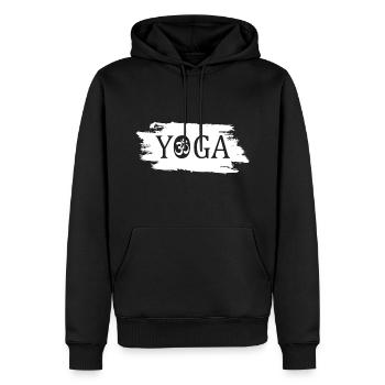 Yoga Om - Männer Premium Bio Hoodie - Schwarz - Vorne - Nico (187cm)