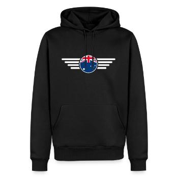 T-shirt design de style australien - Sweat à capuche Premium bio Homme - noir - Devant - Nico (187cm)