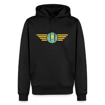 J’aime le Kazakhstan, T-shirt design de style élégance - Sweat à capuche Premium bio Homme - noir - Devant - Nico (187cm)