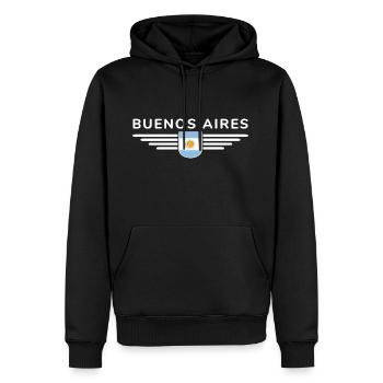 Maillot de Buenos Aires pour les supporters argentins - Sweat à capuche Premium bio Homme - noir - Devant - Nico (187cm)