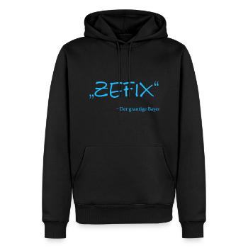 Zefix - Männer Premium Bio Hoodie - Schwarz - Vorne - Nico (187cm)