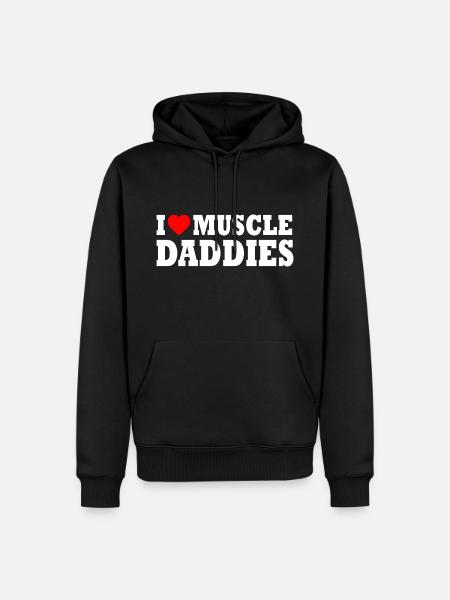 I love muscle daddies - Men’s Premium Organic Hoodie - black