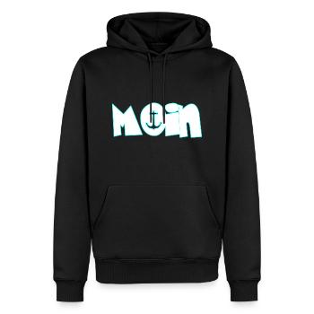 Moin - Männer Premium Bio Hoodie - Schwarz - Vorne - Nico (187cm)