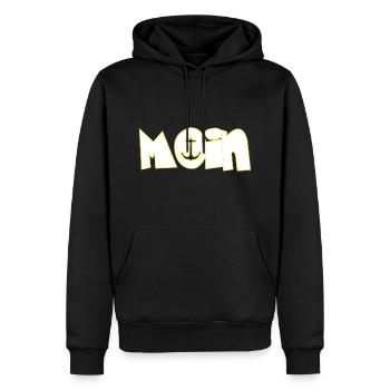 Moin - Männer Premium Bio Hoodie - Schwarz - Vorne - Nico (187cm)