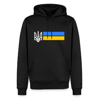 Ukraine - Männer Premium Bio Hoodie - Schwarz - Vorne - Nico (187cm)