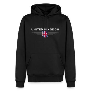 I Love Britain UK, Style Design T-Shirt - Sweat à capuche Premium bio Homme - noir - Devant - Nico (187cm)