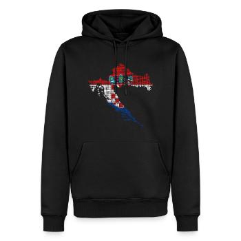 Croatia - Männer Premium Bio Hoodie - Schwarz - Vorne - Nico (187cm)