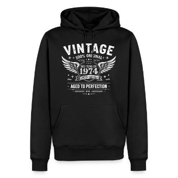 Geboren im September 1974 - Männer Premium Bio Hoodie - Schwarz - Vorne - Nico (187cm)