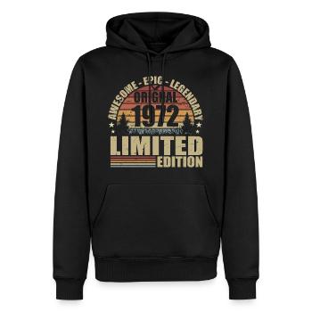 1972 Anniversaire 1972 tenue vintage 1972 Chemise - Sweat à capuche Premium bio Homme - noir - Devant - Nico (187cm)