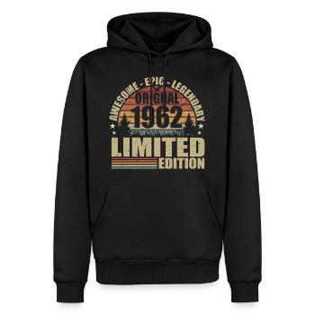 1962 Anniversaire 1962 tenue vintage 1962 Chemise - Sweat à capuche Premium bio Homme - noir - Devant - Nico (187cm)