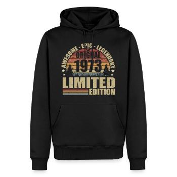 1973 Anniversaire 1973 tenue vintage 1973 Chemise - Sweat à capuche Premium bio Homme - noir - Devant - Nico (187cm)