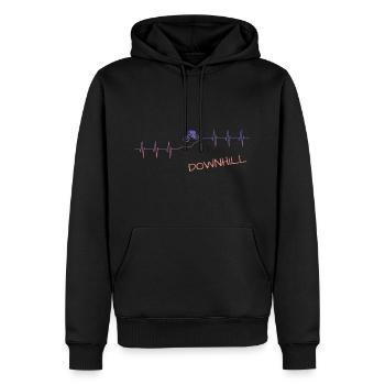 Downhill Bmx MTB Geschenk - Männer Premium Bio Hoodie - Schwarz - Vorne - Nico (187cm)