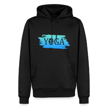 Yoga - Männer Premium Bio Hoodie - Schwarz - Vorne - Nico (187cm)