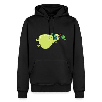 Poire - bains de soleil avec lunettes de soleil - Sweat à capuche Premium bio Homme - noir - Devant - Nico (187cm)