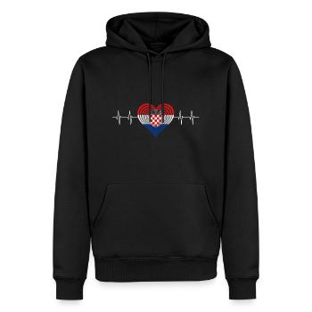 Croatia Kroatien Herz Herzschlag - Männer Premium Bio Hoodie - Schwarz - Vorne - Nico (187cm)