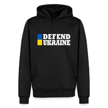 Defend ukraine - Sweat à capuche Premium bio Homme - noir - Devant - Nico (187cm)