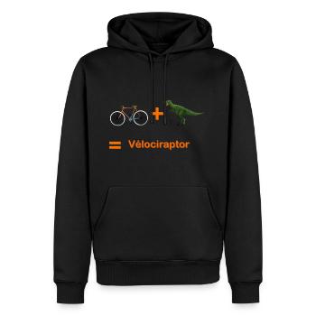 vélociraptor - Sweat à capuche Premium bio Homme - noir - Devant - Nico (187cm)