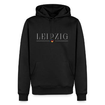 Leipzig, Deutschland Eleganz T-Shirt - Männer Premium Bio Hoodie - Schwarz - Vorne - Nico (187cm)
