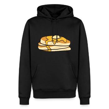 Pfannkuchen - Ahornsirup und Butter - Männer Premium Bio Hoodie - Schwarz - Vorne - Nico (187cm)