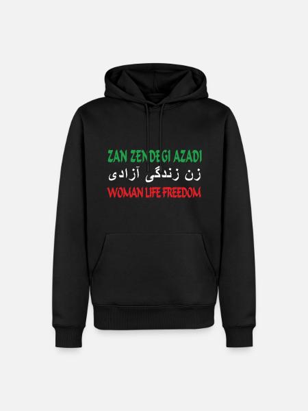 Woman Life Freedom Zan Zendegi Azadi - Ekologisk premiumluvtröja herr - svart