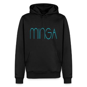 Minga - Männer Premium Bio Hoodie - Schwarz - Vorne - Nico (187cm)