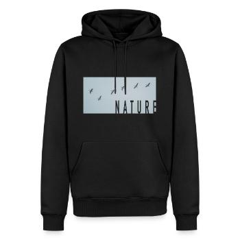 Série Nature - pour les amoureux de la nature - Sweat à capuche Premium bio Homme - noir - Devant - Nico (187cm)