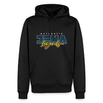 Iéna Légendes Authentiques - Sweat à capuche Premium bio Homme - noir - Devant - Nico (187cm)