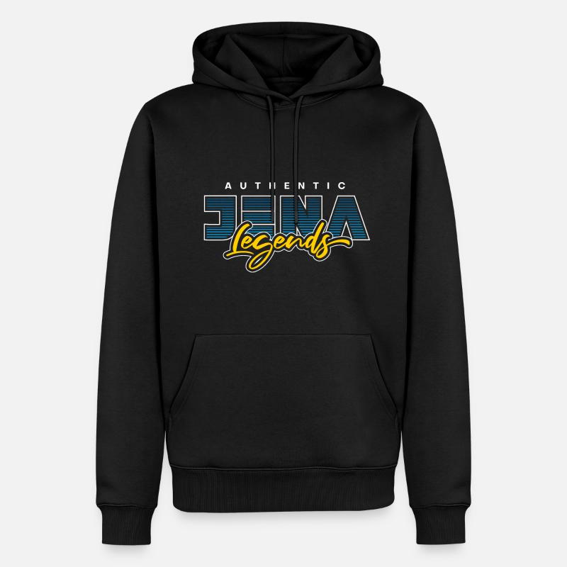 Jena Authentic Legends - Männer Premium Bio Hoodie - Schwarz