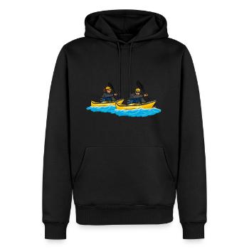Kayak Canoë Sports nautiques - Sweat à capuche Premium bio Homme - noir - Devant - Nico (187cm)