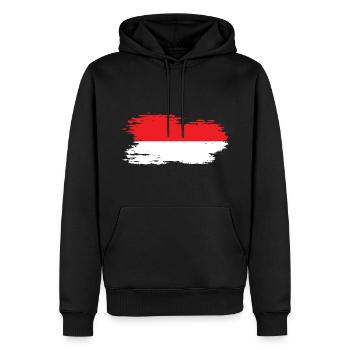 Indonesien - Nationalfahne, Pinseleffekt - Männer Premium Bio Hoodie - Schwarz - Vorne - Nico (187cm)
