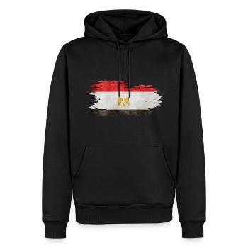 Ägypten - Nationalfahne, Pinseleffekt - Männer Premium Bio Hoodie - Schwarz - Vorne - Nico (187cm)