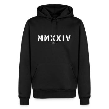 Roman numeral year of birth Made in 2024 - Men’s Premium Organic Hoodie - black - Front - Nico (187cm)